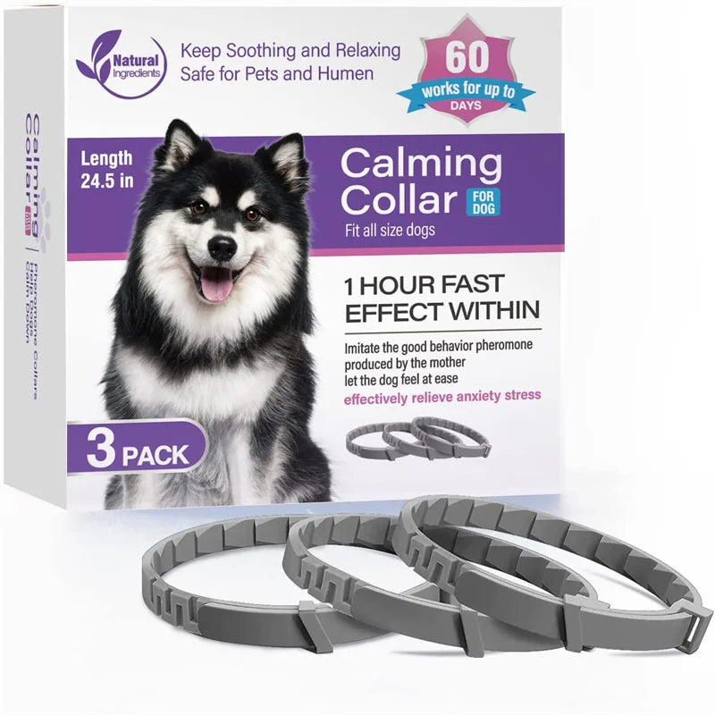 New Release 3/4 Pc Dog Calming Collar Cat Relieve Anxiety Protection Retractable Collars for Puppy Kitten Large Dogs Accessories