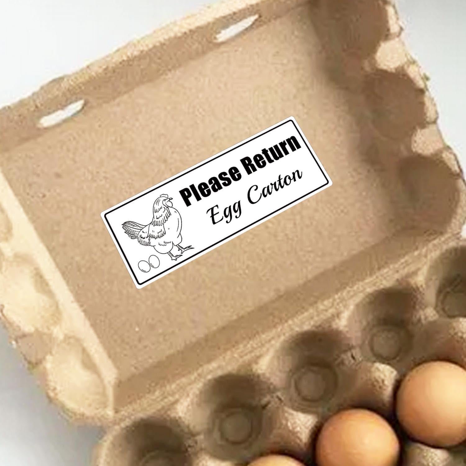 1 X 2.625 Inch 500 Pcs Please Return Egg Cartons Stickers Farm Fresh Eggs Carton Labels - Chicken Container Packaging Stickers for Egg Producers, Farmers Market, Backyard Chicken Keepers