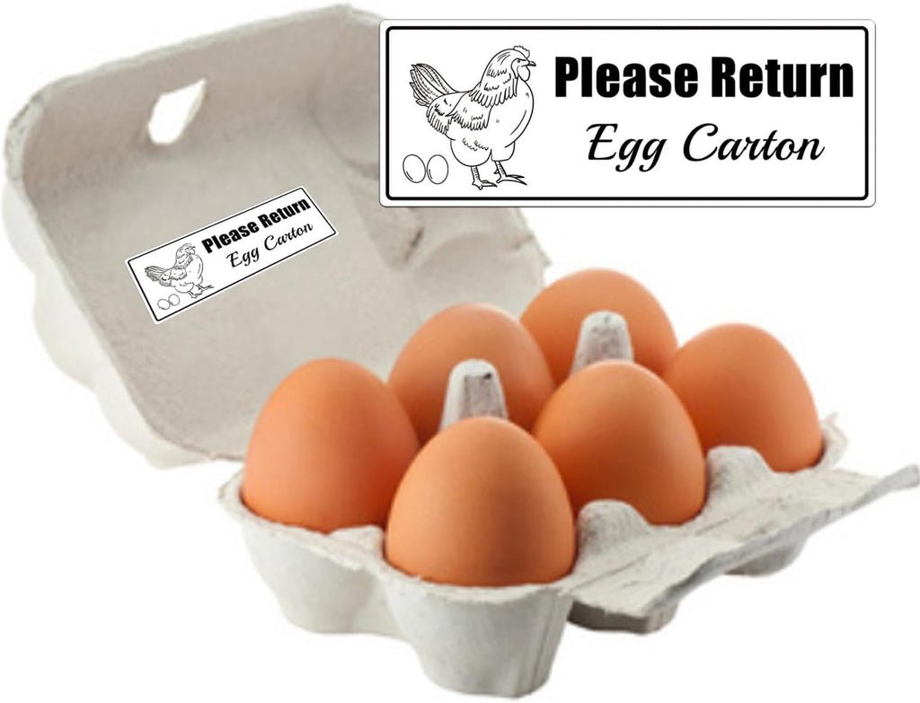1 X 2.625 Inch 500 Pcs Please Return Egg Cartons Stickers Farm Fresh Eggs Carton Labels - Chicken Container Packaging Stickers for Egg Producers, Farmers Market, Backyard Chicken Keepers