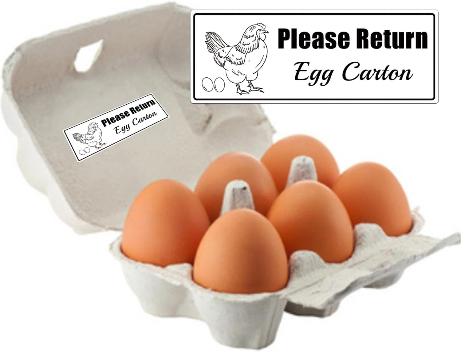 1 X 2.625 Inch 500 Pcs Please Return Egg Cartons Stickers Farm Fresh Eggs Carton Labels - Chicken Container Packaging Stickers for Egg Producers, Farmers Market, Backyard Chicken Keepers