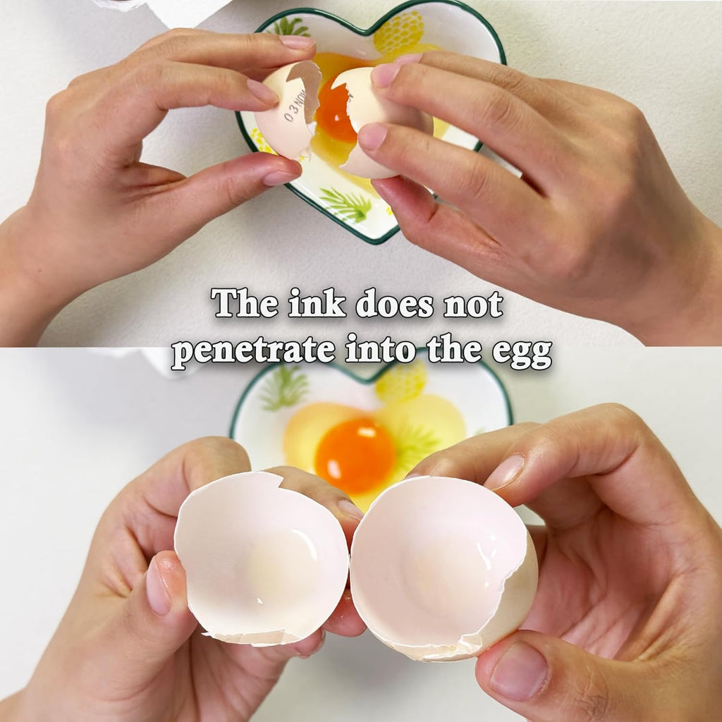 Egg Dater Kit, 1 Date Stamp（Month&Day）, 1 Red Fade-Resistant Ink, 50 Farm Fresh Eggs Instructions, for Chicken Duck Turkey Goose Eggs