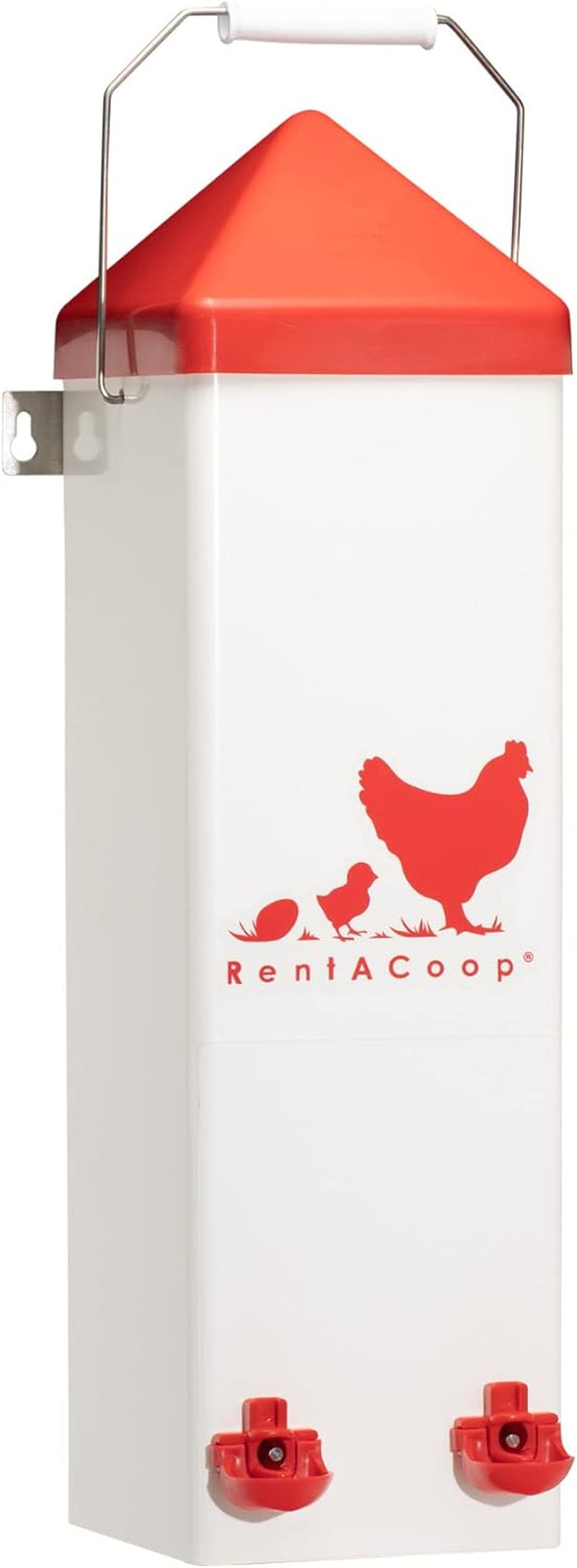 2 Gallon Chicken Waterer with Auto-Fill Cups, Horizontal Nipples, Anti-Roost Cone and Mounting Kit - Suitable for Chickens, Quail, Ducks, Geese, Turkey and More (Pack of 2)