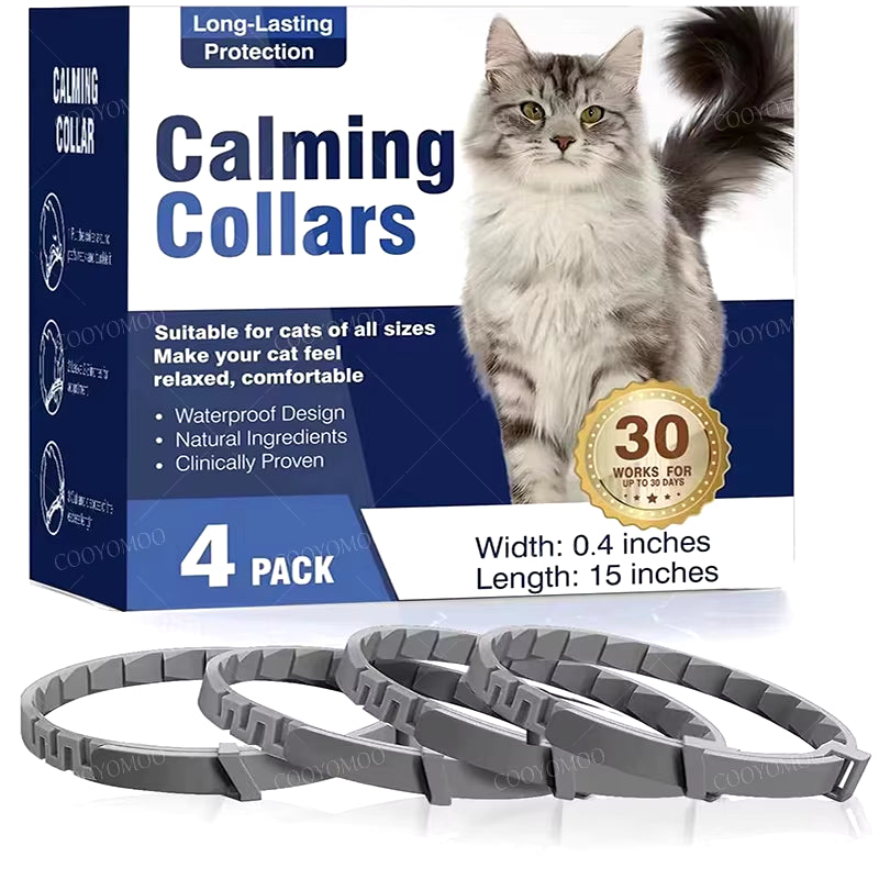New Release 3/4 Pc Dog Calming Collar Cat Relieve Anxiety Protection Retractable Collars for Puppy Kitten Large Dogs Accessories
