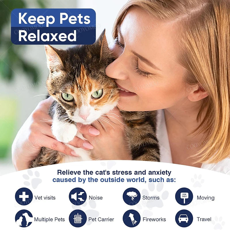 New Release 3/4 Pc Dog Calming Collar Cat Relieve Anxiety Protection Retractable Collars for Puppy Kitten Large Dogs Accessories