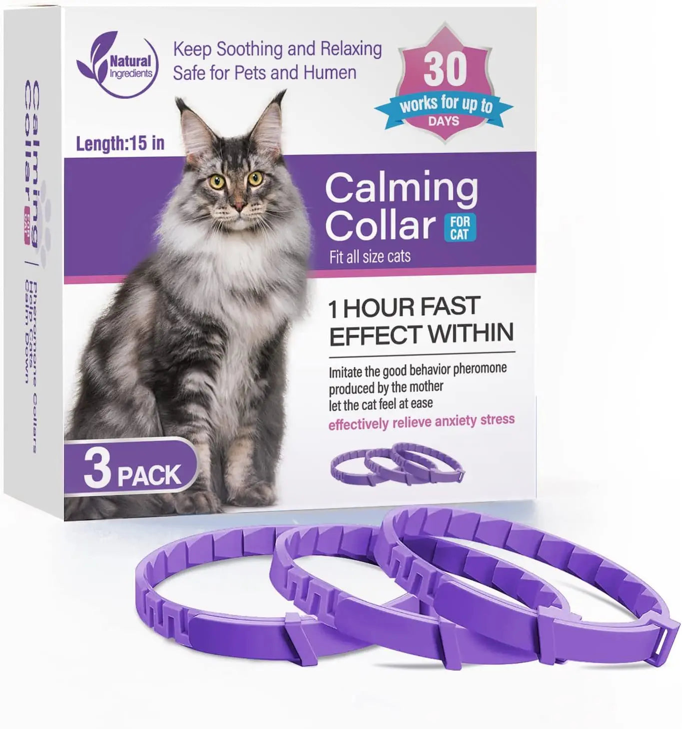 New Release 3/4 Pc Dog Calming Collar Cat Relieve Anxiety Protection Retractable Collars for Puppy Kitten Large Dogs Accessories