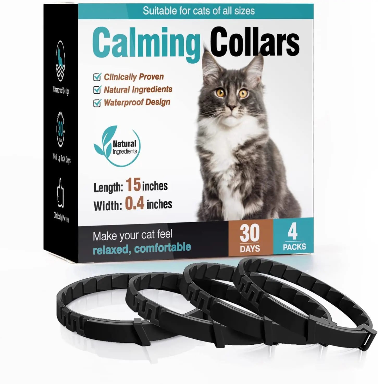 New Release 3/4 Pc Dog Calming Collar Cat Relieve Anxiety Protection Retractable Collars for Puppy Kitten Large Dogs Accessories