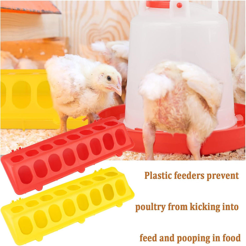6 Pack Chicken Feeder Waterer Set, 1L Feeder Flip Top Feeding Dispenser with Anti-Spill Design for Pigeon, Chick, Duckling, Quail, Durable Plastic Feeding Supplies for Small Poultry Backyard Birds