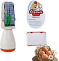 Egg Dater Kit, 1 Date Stamp（Month&Day）, 1 Red Fade-Resistant Ink, 50 Farm Fresh Eggs Instructions, for Chicken Duck Turkey Goose Eggs