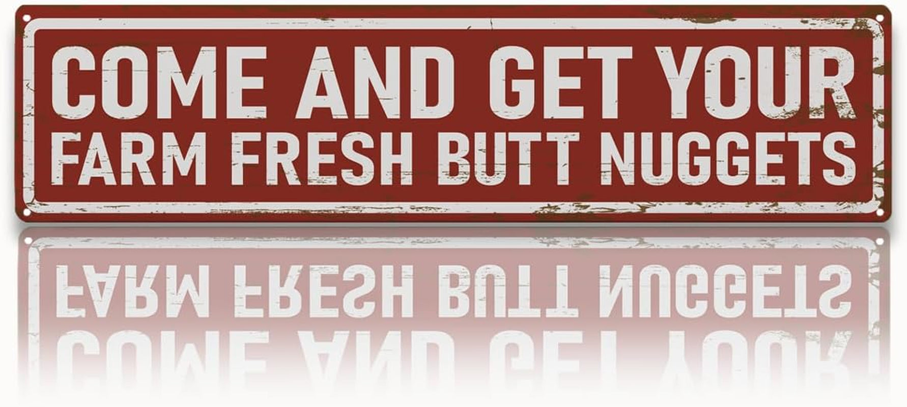 Rustic Farmhouse Style Chicken Coop Sign, Metal Outdoor Chicken House Signs, Farm Fresh Butt Nuggets Signs, Retro Metal Tin Sign, Farmhouse Decor, Backyard Hen House Gift 15.8X4 Inch
