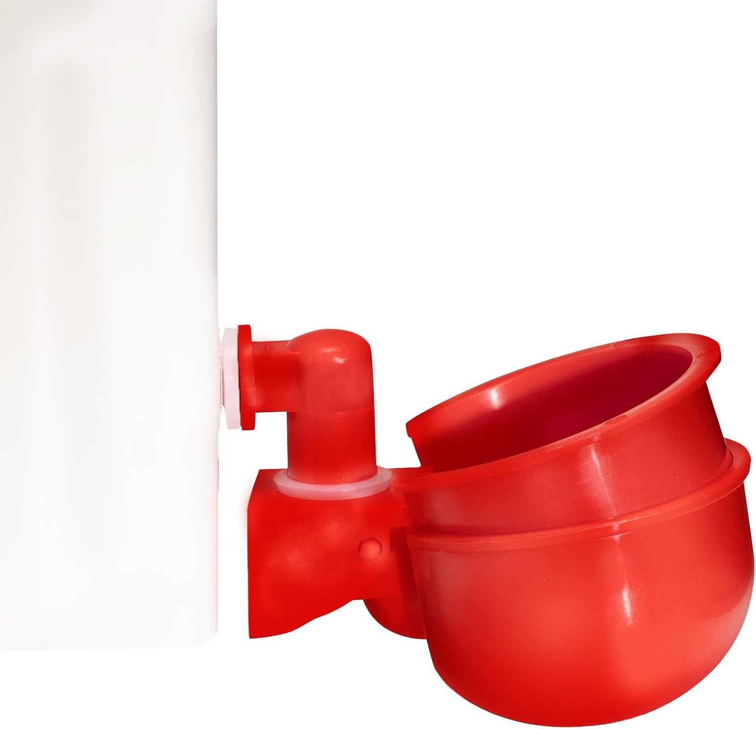 2 Gallon Chicken Waterer with Auto-Fill Cups, Horizontal Nipples, Anti-Roost Cone and Mounting Kit - Suitable for Chickens, Quail, Ducks, Geese, Turkey and More (Pack of 2)
