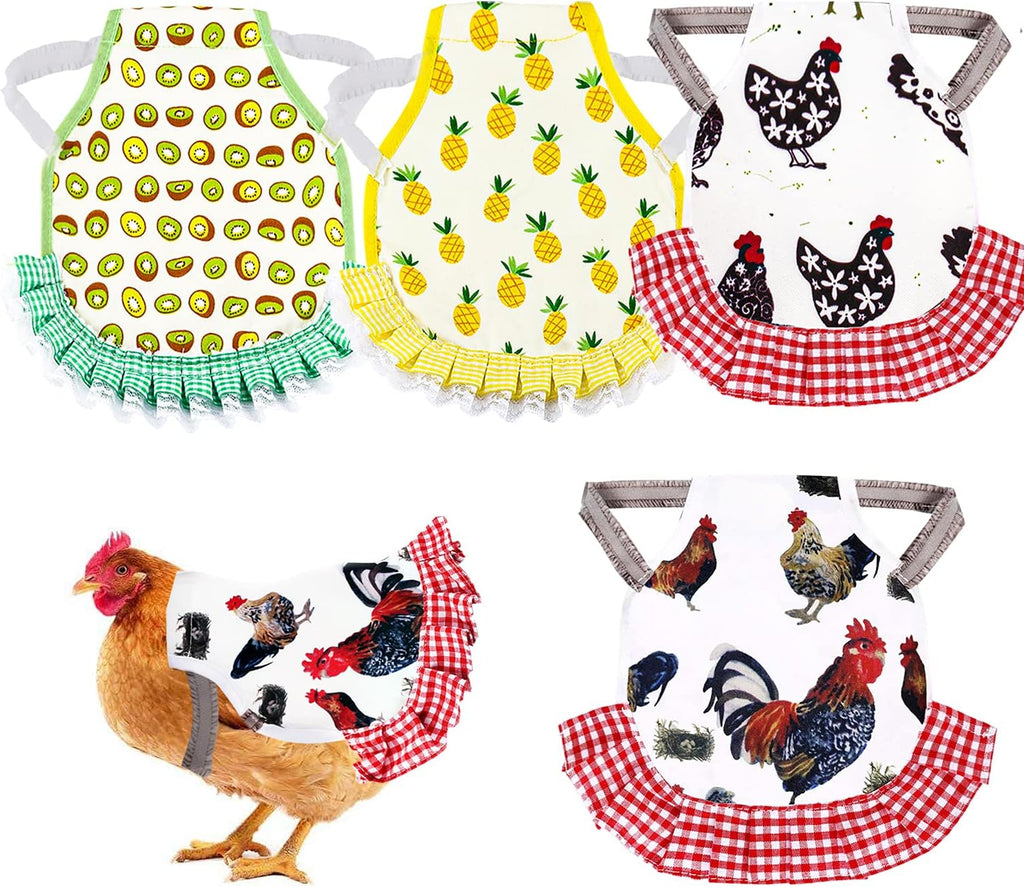 Chicken Saddles, 4 PCS Hens Saddles for Hen Apron for Poultry Protector Feather Fixer Supplies