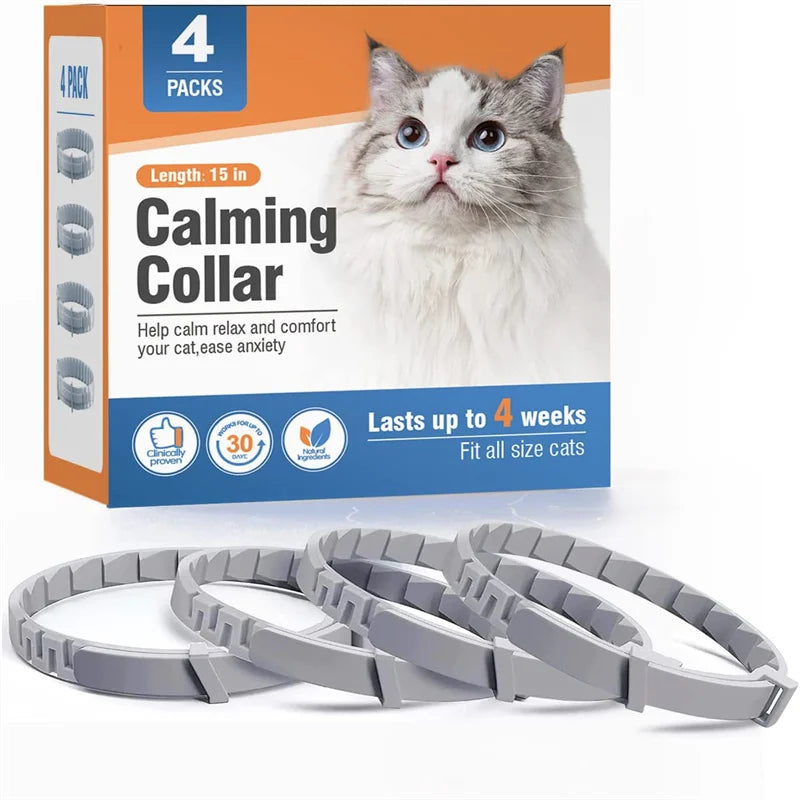 New Release 3/4 Pc Dog Calming Collar Cat Relieve Anxiety Protection Retractable Collars for Puppy Kitten Large Dogs Accessories