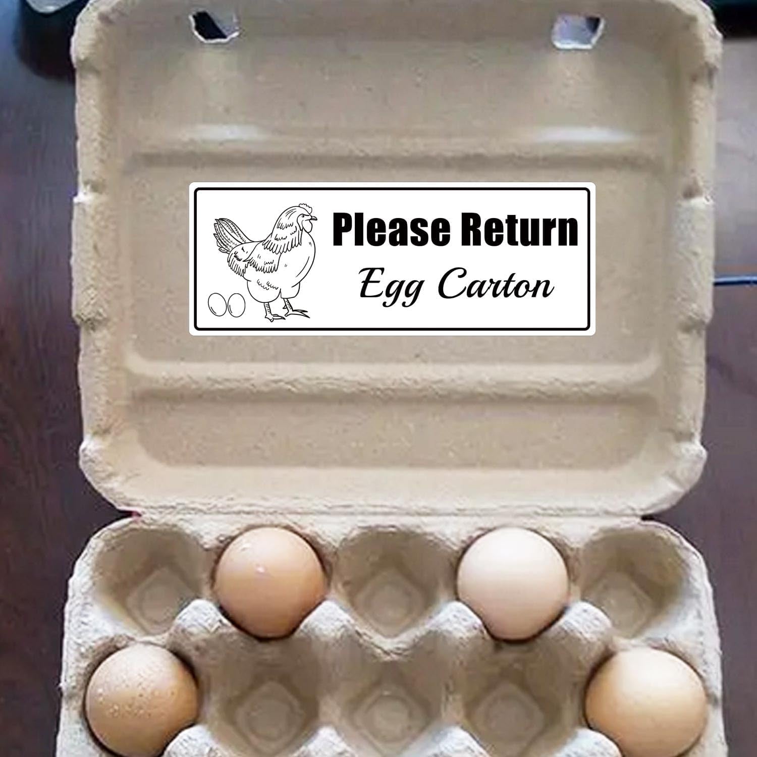 1 X 2.625 Inch 500 Pcs Please Return Egg Cartons Stickers Farm Fresh Eggs Carton Labels - Chicken Container Packaging Stickers for Egg Producers, Farmers Market, Backyard Chicken Keepers