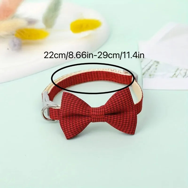 Cute Cat Collar with Bow Tie Adjustable Design Pet Dogs Cats Puppy Necklace Pet Collars Collar Para Gato
