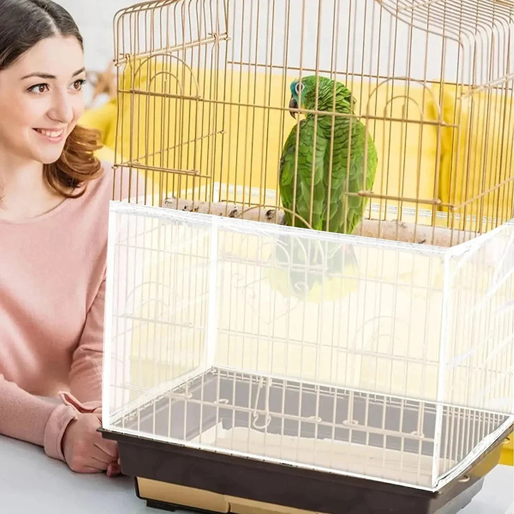 1PC Square round Bird Cage Clothes Cover Splash Proof Mosquito Net Screen Parrot Protection Net Cage Accessory