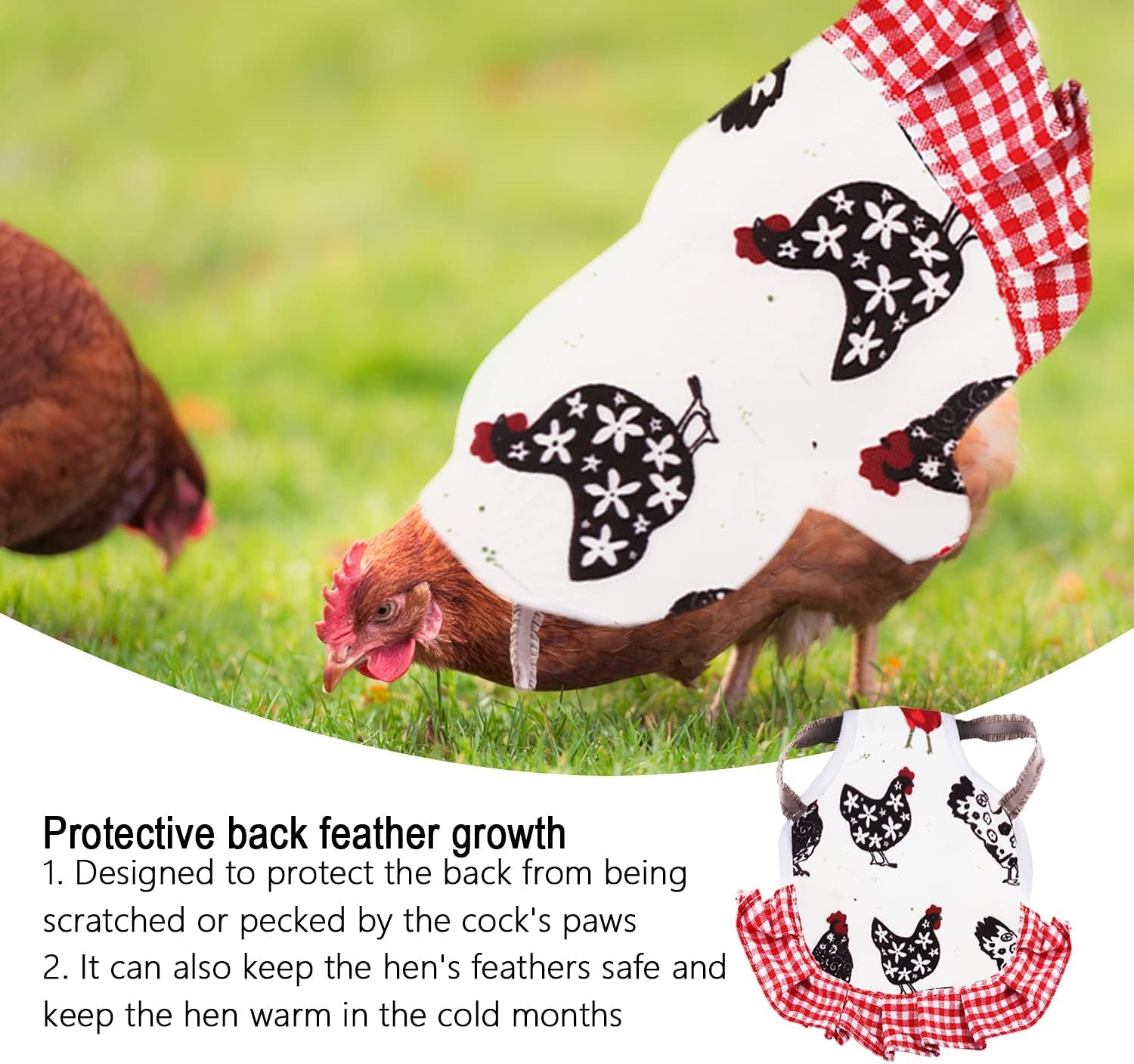 Chicken Saddles, 4 PCS Hens Saddles for Hen Apron for Poultry Protector Feather Fixer Supplies