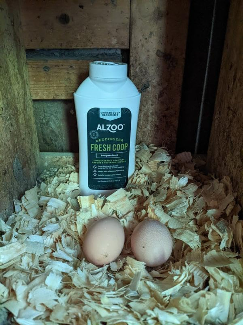 My Fresh Coop Chicken Coop Deodorizer – Concentrated Mineral-Based Odor Control Granules for Backyard Chickens, Helps Keep Bedding Fresh Longer, Evergreen Scent, 26.6 Oz, Pack of 2