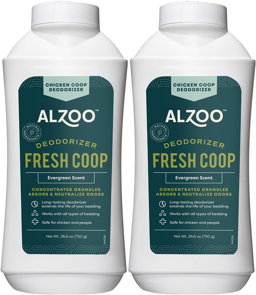 My Fresh Coop Chicken Coop Deodorizer – Concentrated Mineral-Based Odor Control Granules for Backyard Chickens, Helps Keep Bedding Fresh Longer, Evergreen Scent, 26.6 Oz, Pack of 2
