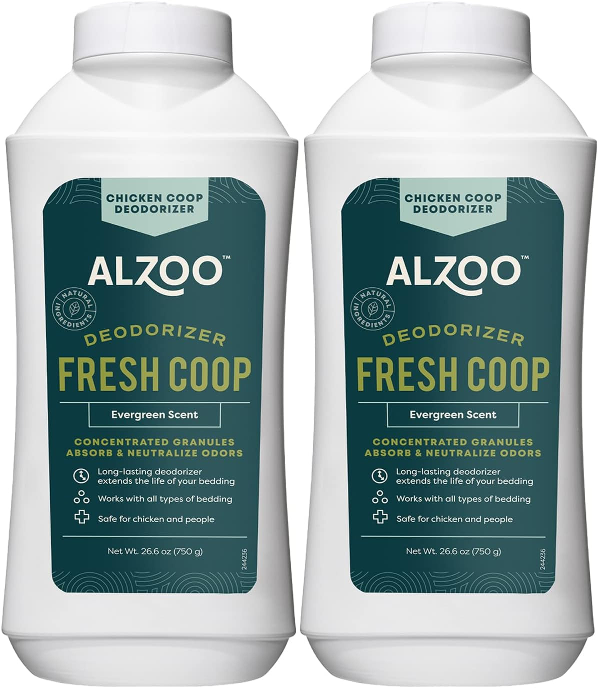 My Fresh Coop Chicken Coop Deodorizer – Concentrated Mineral-Based Odor Control Granules for Backyard Chickens, Helps Keep Bedding Fresh Longer, Evergreen Scent, 26.6 Oz, Pack of 2