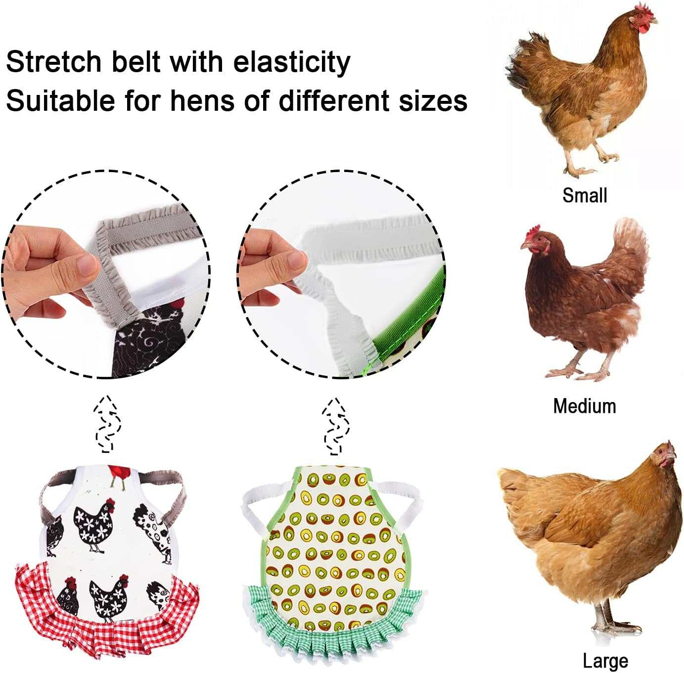 Chicken Saddles, 4 PCS Hens Saddles for Hen Apron for Poultry Protector Feather Fixer Supplies