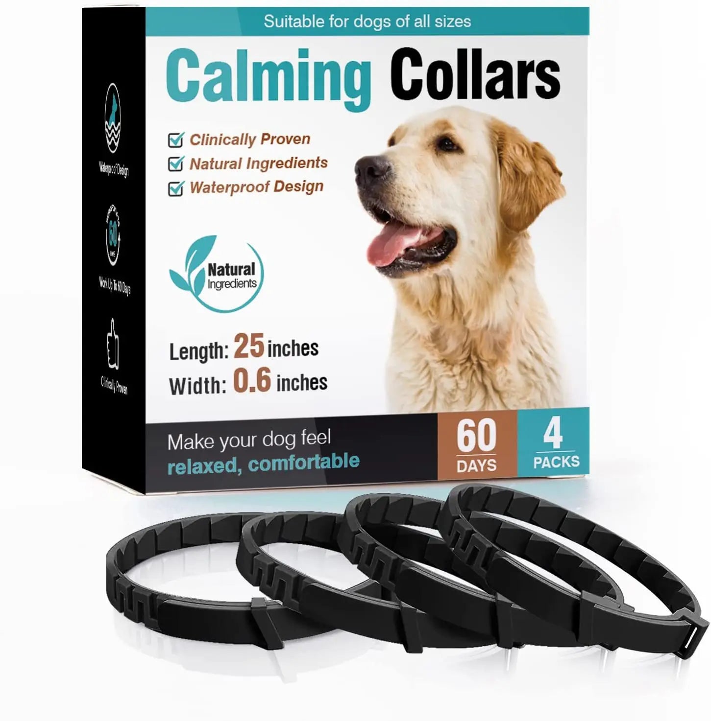 New Release 3/4 Pc Dog Calming Collar Cat Relieve Anxiety Protection Retractable Collars for Puppy Kitten Large Dogs Accessories