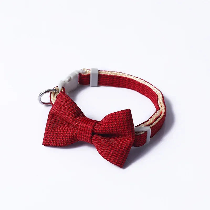 Cute Cat Collar with Bow Tie Adjustable Design Pet Dogs Cats Puppy Necklace Pet Collars Collar Para Gato