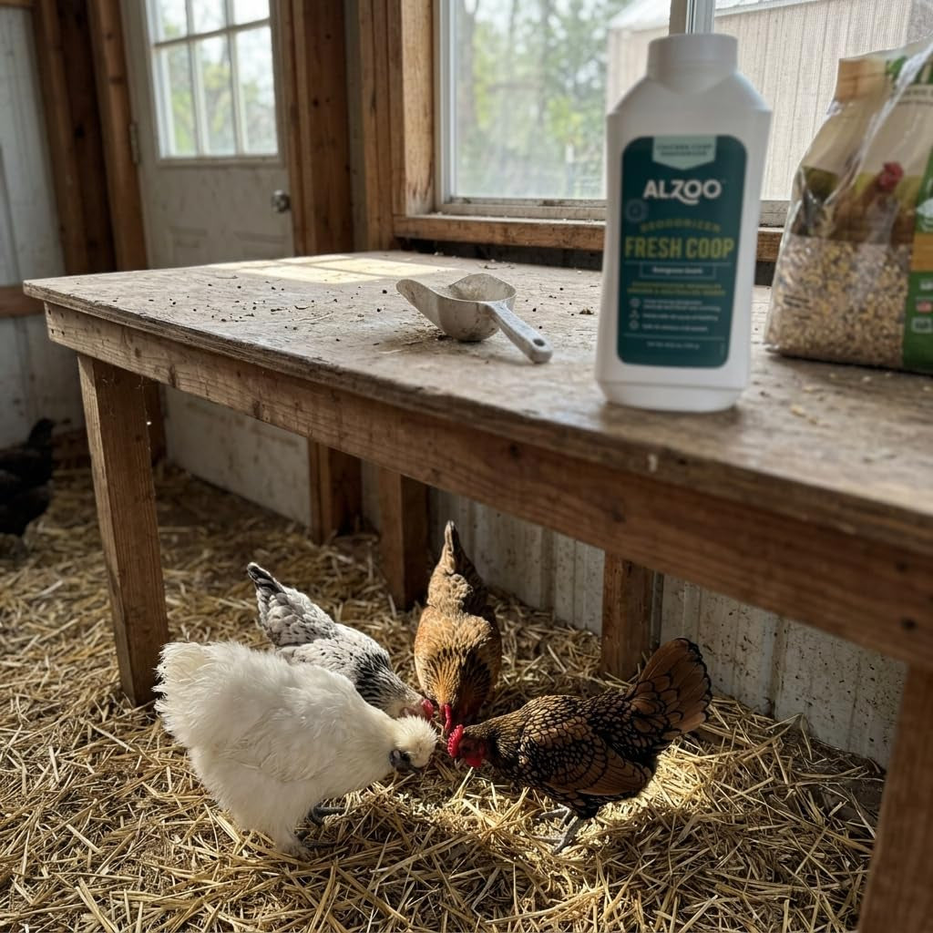 My Fresh Coop Chicken Coop Deodorizer – Concentrated Mineral-Based Odor Control Granules for Backyard Chickens, Helps Keep Bedding Fresh Longer, Evergreen Scent, 26.6 Oz, Pack of 2