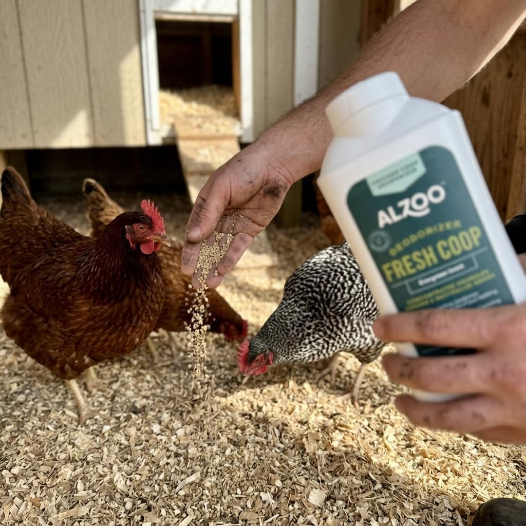 My Fresh Coop Chicken Coop Deodorizer – Concentrated Mineral-Based Odor Control Granules for Backyard Chickens, Helps Keep Bedding Fresh Longer, Evergreen Scent, 26.6 Oz, Pack of 2