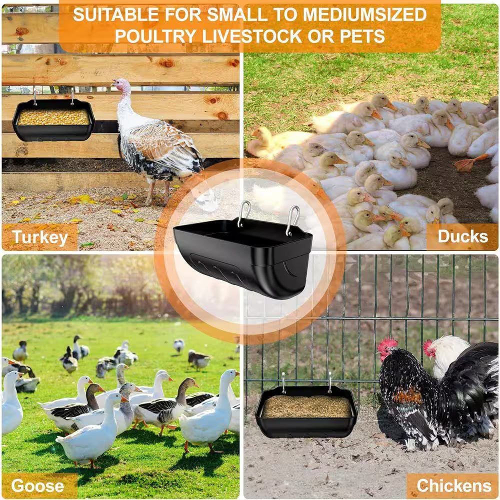 Goat Feeders Hanging 3.5 Qt. Chicken Waterer Trough 6 Pack Livestock Supplies